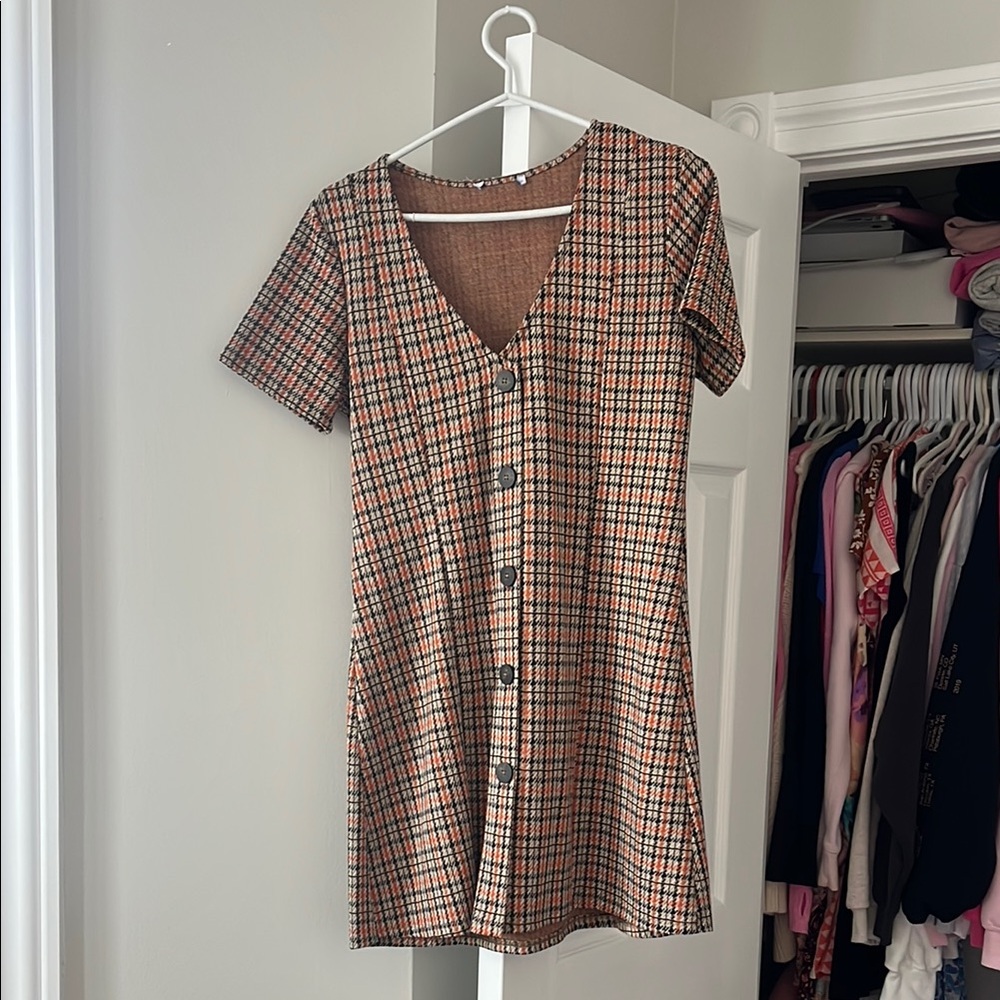 Zara Plaid Mini Dress - Red and Black